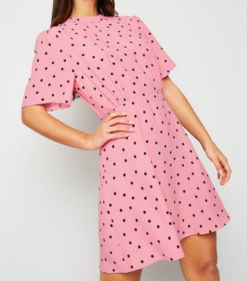 Petite Pink Spot Mini Tea Dress | New Look